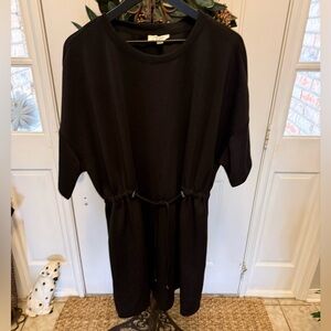 Cable & Gauge Black Minimalist Soft Athletic Style T Shirt Dress SS 3X